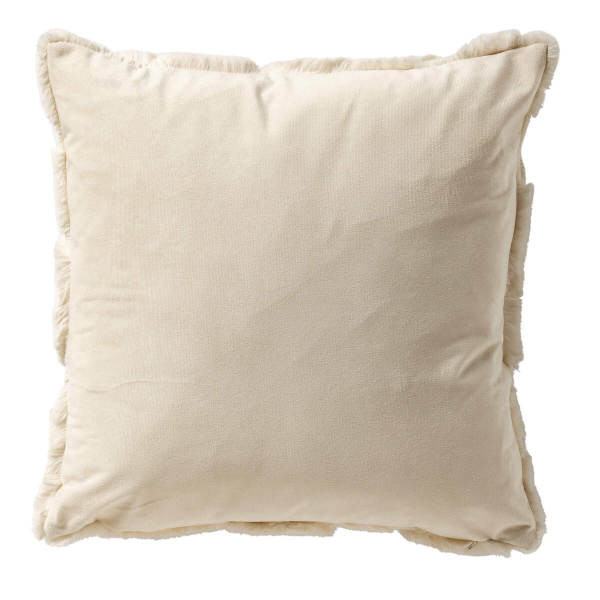 Dutch Decor Kissenhülle 'Pom' 45 x 45 cm Cannoli Cream - Beige